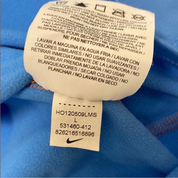 Nike Pro Dri-fit Women’s Half Zip Pullover Blue Orange Fleece Lined Size Large - Picture 6 of 12